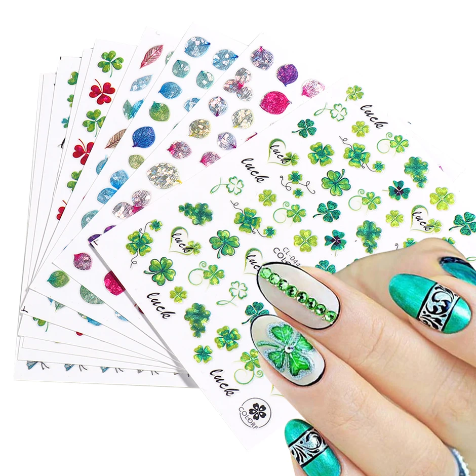 3D Leaf Clover Nail Design Lucky Green Shamrock Gingko Stickers Decals Nail  Art Decoration for Manicure Accessories CHCL037-052 - AliExpress Beauty &  Health