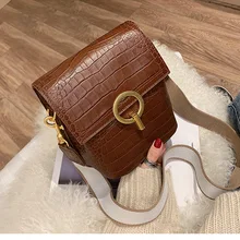 Корейский крокодиловый замок, широкий плечевой ремень ведро, простая коровья кожа сумка, один наплечный мешок