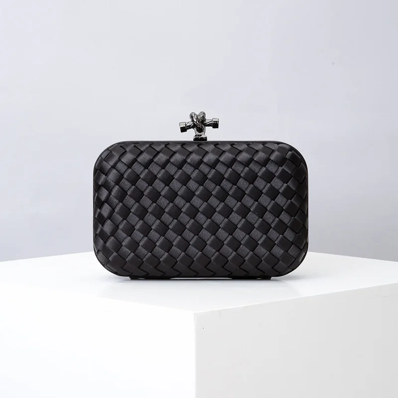 Small Black Повседневная трикотажная женская сумка-клатч ins, модная женская сумка ручной работы для свадебной вечеринки в европейском и американском стиле, брендовая Дизайнерская обувь ярких цветов - Цвет: Small Black