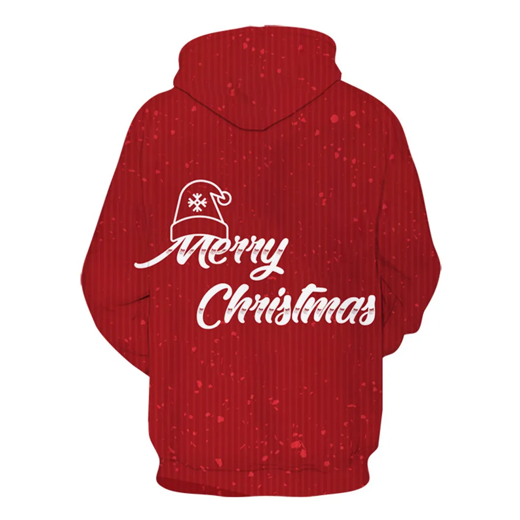 Kawaii moletom feminino sudadera mujer, Женская толстовка, Рождественский 3D принт, длинные рукава, негабаритный пуловер с капюшоном, толстовка