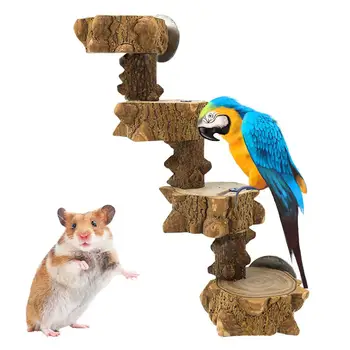

Parrot Springboard Climbing Ladder Hamster Wooden Pier Ladder Pet Toy Bird Standing Stairs Bird Climbing Toy for Bird Cage