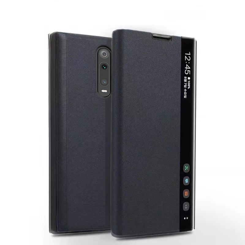 black Чехол, для Xiao mi 9 T Pro Red mi K 20 Pro mi 9 T K20 Pro откидной кожаный тканевый Магнитный Интеллектуальный кронштейн силиконовый чехол - Цвет: black