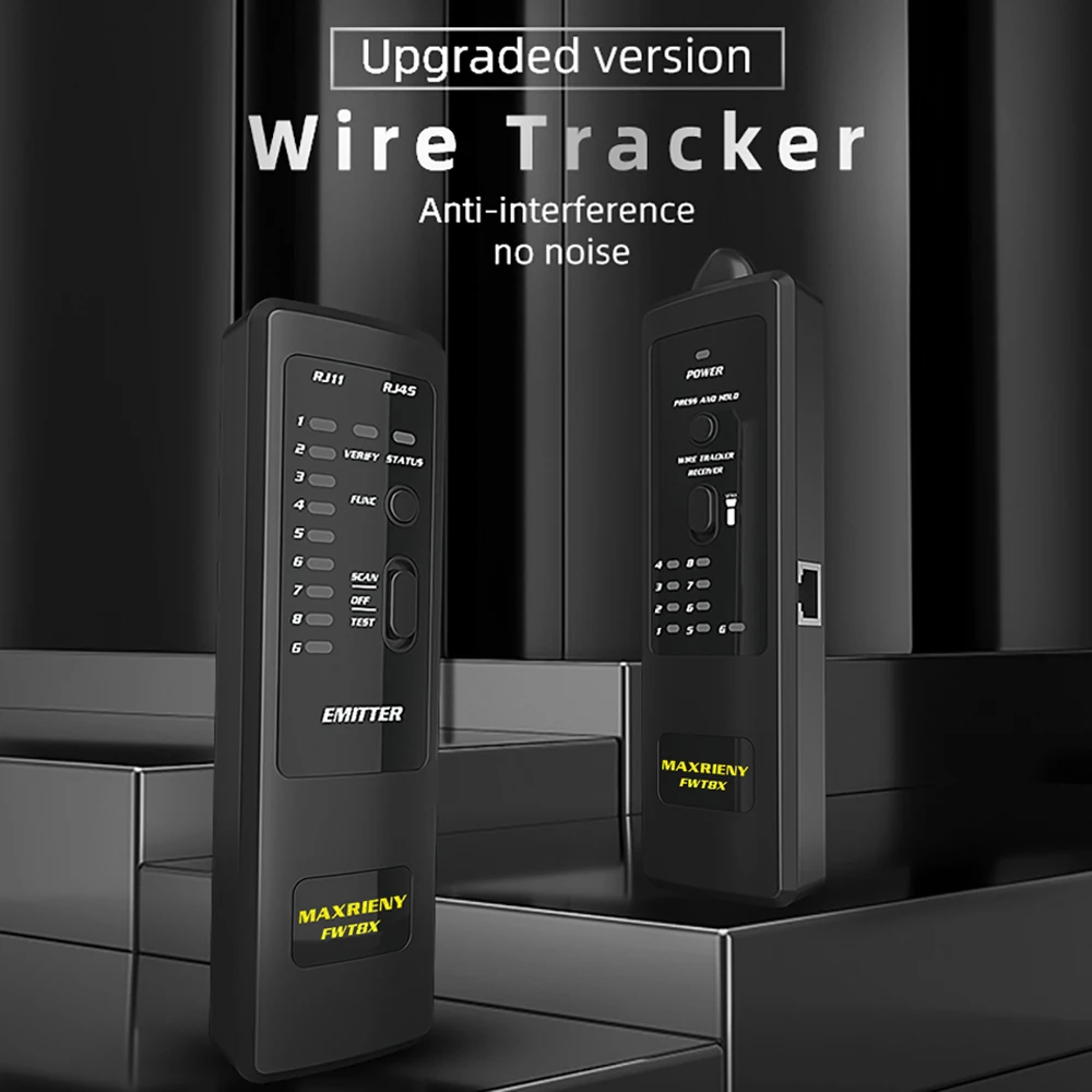 Тестер сетевого кабеля FWT8X двухрежимный детектор для обнаружения проводки RJ45 RJ11