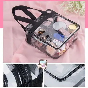 

PVC Clear Tote Portable See Through Gym/Cosmetic Toiletry Bag Travel Storage Bag H8WD