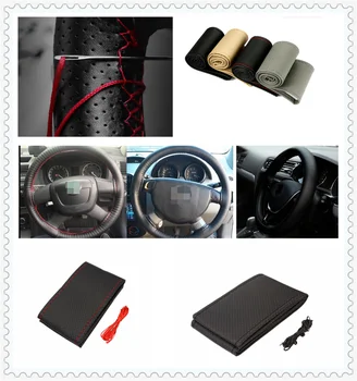 

car auto DIY Braided Hand Sewing Steering Wheel Cover S M L Code Auto Parts for Lexus LS460 LF-Ch LF-A IS-F LF-Xh