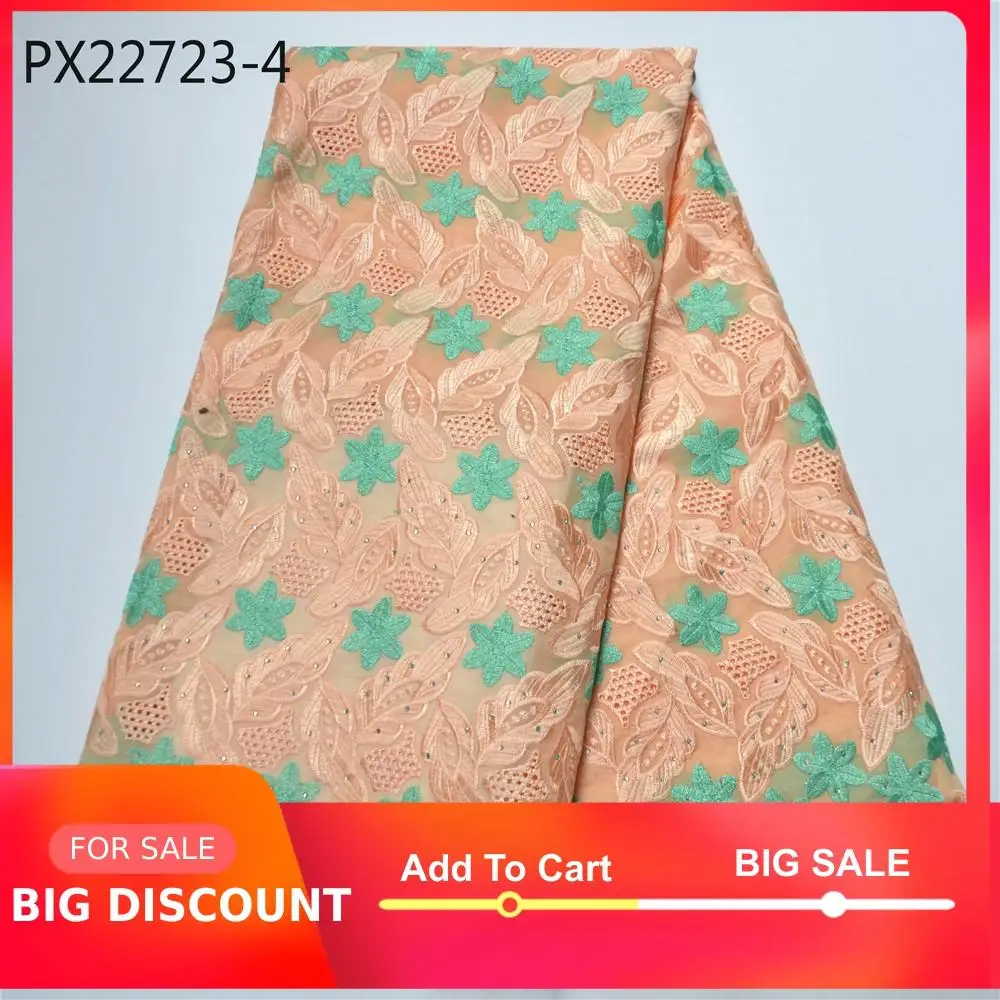 Очень мягкая вышитая хлопчатобумажная ткань с новейшим кружевом для итальянских