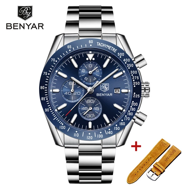 BENYAR Mens Watch Analog Quartz Movement Stylish Chronograph Casual Sport  Design 30M Waterproof Elegant Gift for Men : : Fashion