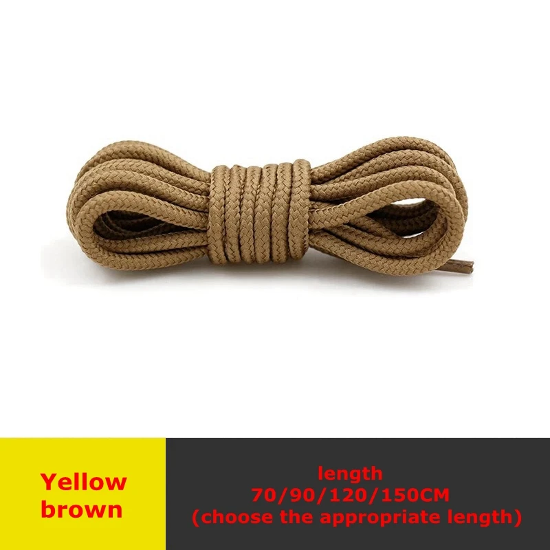 Yellow brown Ботинки martin круглые шнурки для ботинок Классические высокое качество черные шнурки уличные повседневные кроссовки альпинистские Полиэстеровые шнурки - Цвет: Yellow brown