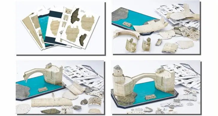 Архитектура Мостар мост 3D Бумага DIY головоломки 3429 модель головоломки Обучающие комплекты игрушек дети мальчик подарок игрушка