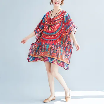 

Women Leisure Dresses 2019 New Pattern Woman Print Short Frivolous Seaside Vacation Sandy Beach Dress