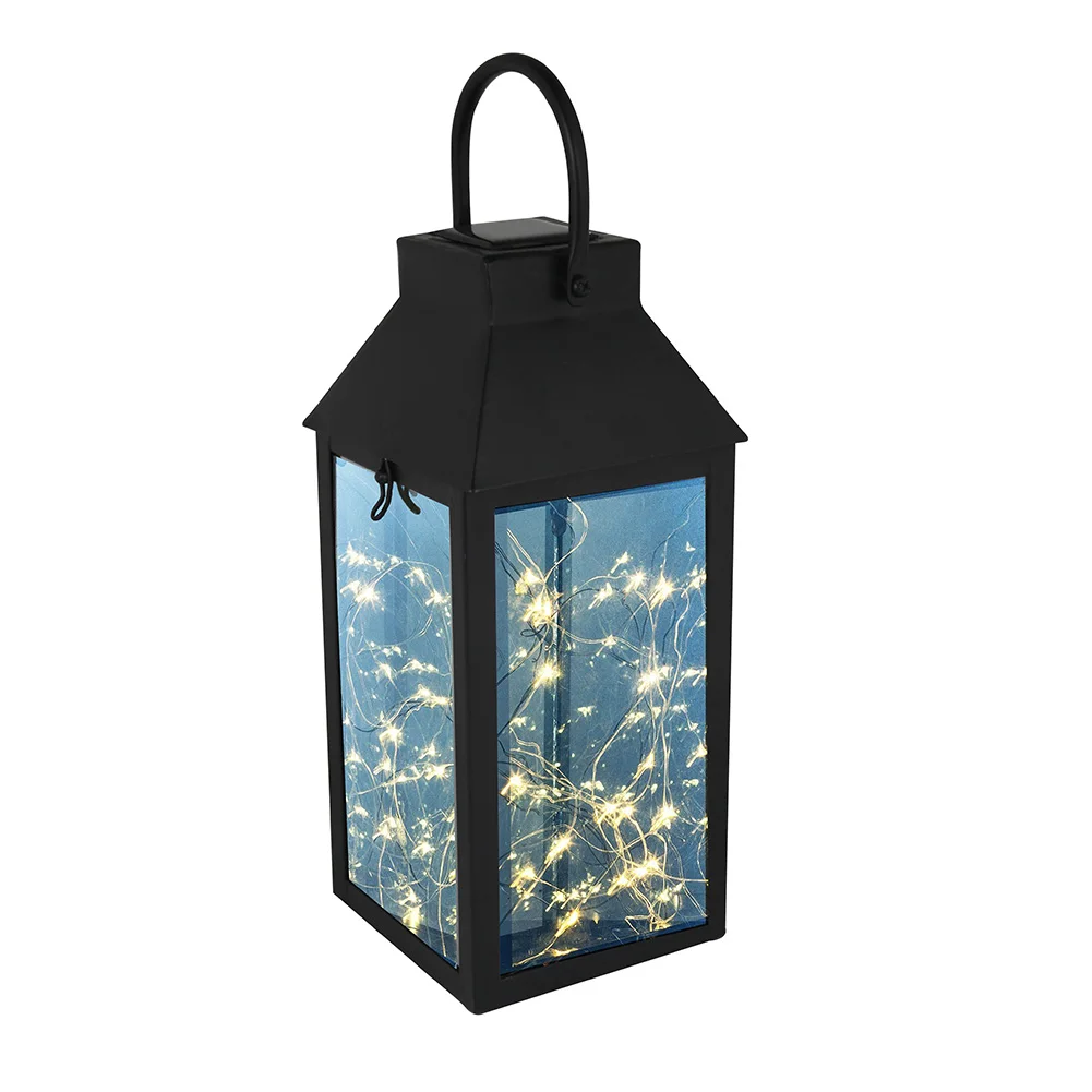 

Garden Home String Lights With Handle Solar Lamp Copper Wire Lantern Shape Waterproof High Brightness Night Outdoor Garden
