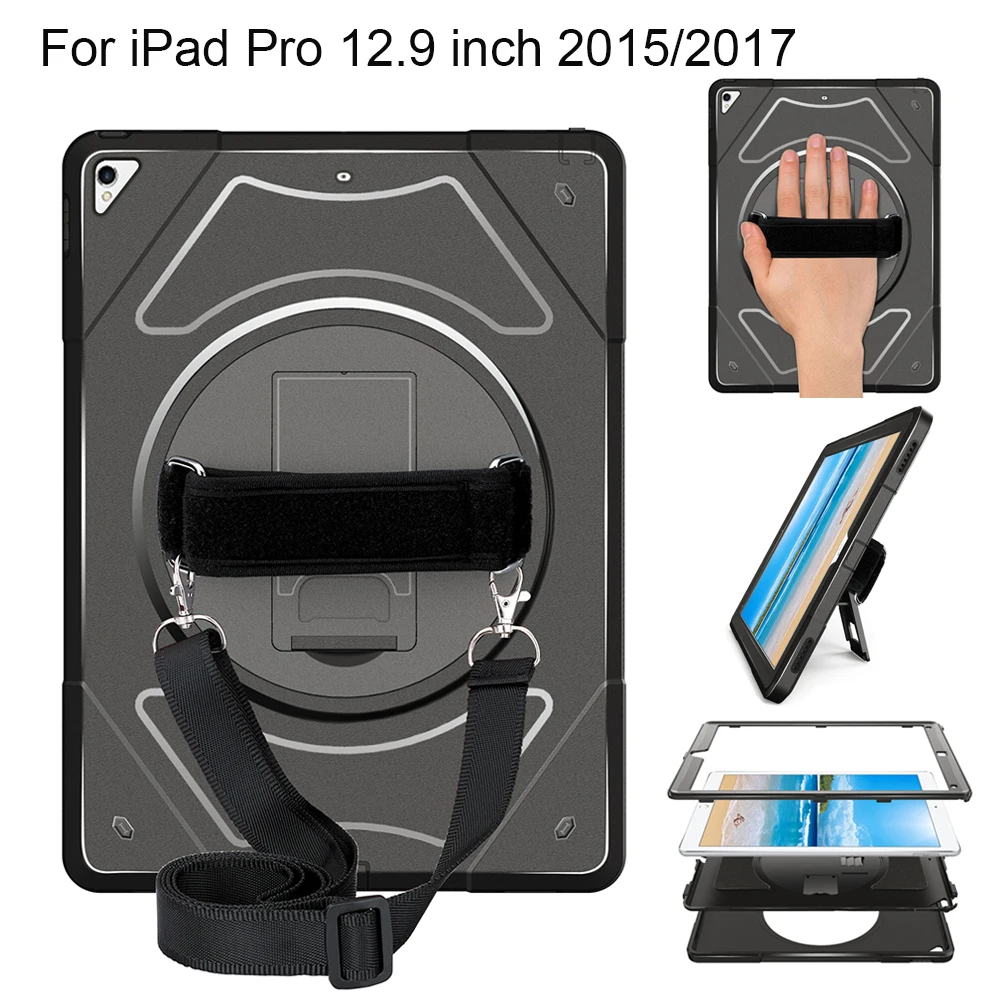 Ударопрочный чехол для планшета iPad Pro 12 9 дюйма сверхпрочный защитный вращающийся