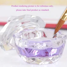 Дизайн ногтей толстое акриловое Хрустальное стекло блюдо чаша чашка+ крышка стеклянная пудра Инструменты для укладки ногтей CLA88