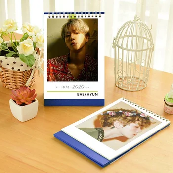 

EXO Around 2020 Desk Table Calendar Creative Desk Vertical Paper Photos Calendar Fans Collection Gift