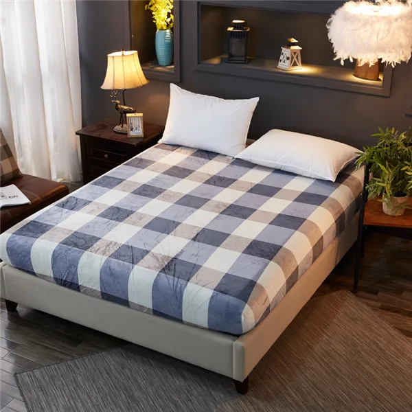 Бархатная теплая фланелевая флисовая простыня на кровать, размер 25 см, одноцветная, серая, розовая, синяя, зеленая, оранжевая, фиолетовая - Цвет: style17