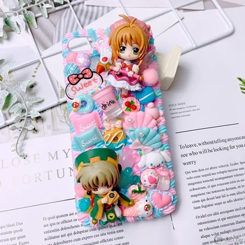 

DIY case for iPhone11 pro max 3D phone cover ip X/XS MAX XR handmade cream shell 7/8plus 6s+ cartoon Sakura candy food girl gift