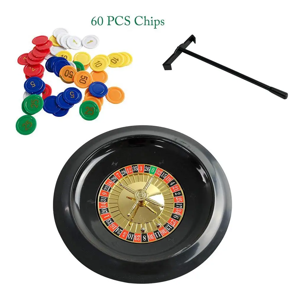 10-inch Tabletop Turntable Russian Roulette Wheel Poker Chips Set Fun Leisure Entertainment Table Games For Adults Children 10-inch Tabletop Turntable Russian Roulette Wheel Poker Chips Set Fun Leisure Entertainment Table Games For Adults Children
