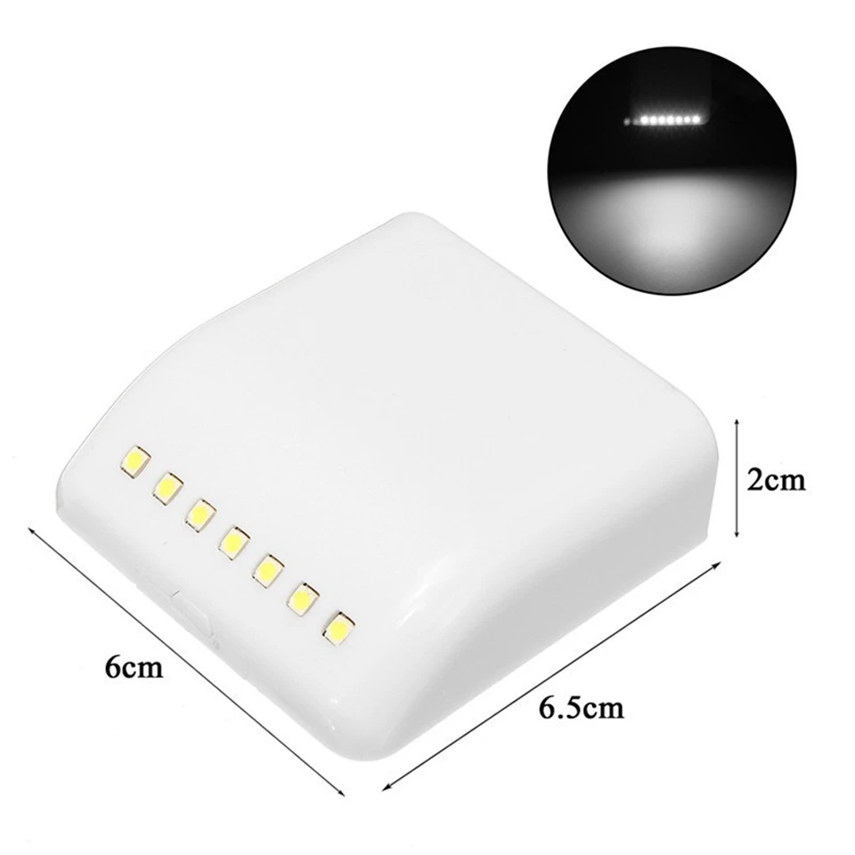 7 лампы светодиоды на батарейках светодиодный ночник PIR инфракрасный датчик движения свет кухонный шкаф под шкаф свет - Цвет: white light