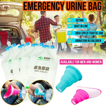 

Eco-friendly Silicone Reusable Outdoor Camping Sports Toilet Urine Bag Pee Bag household storage accessories organization
