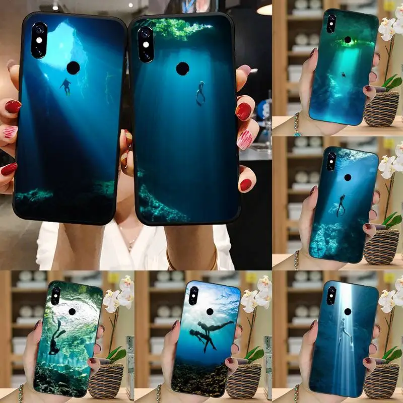

Diver in the sea Azure blue Phone Case For xiaomi Redmi 5 5A plus 7A 8 note 2 3 4 5 5A 6 7 GO K20 A2