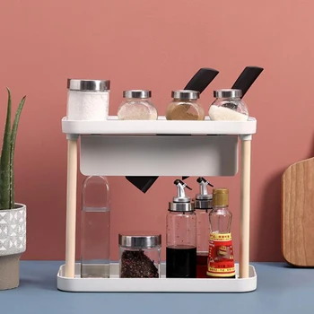 

1pc 2 Layers Seasoning Bottle Multi-functional Kitchen Organizer for Kitchen