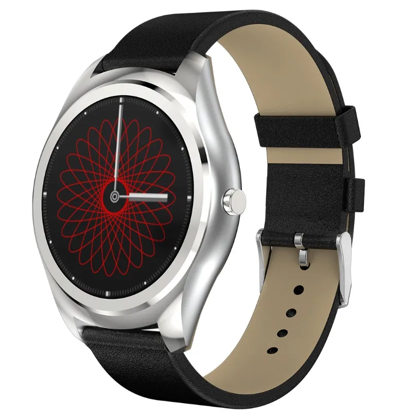 Silver leather XIYAN N3 Pro 1,3 дюймов Смарт-часы MTK2502 HD Тонкий Bluetooth звонки медиа монитор сердечного ритма фитнес-трекер Шагомер Умные часы - Цвет: Silver leather