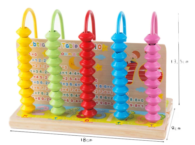 Five-Speed Calculation Frame Beads New Style Wood Beaded Bracelet Kindergarten Primary School Mathematics Teaching Aids Toy