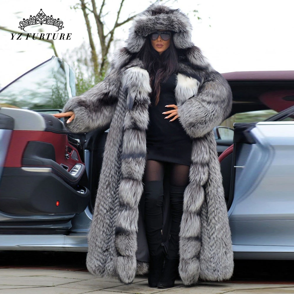 fur coat hooded