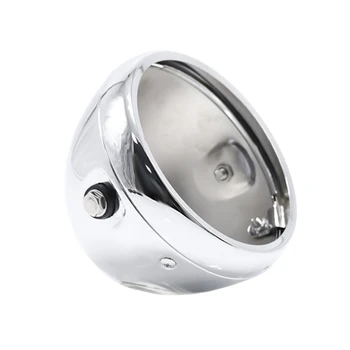 

DHBH-Motorcycle Headlight Housing LED Headlight Housing Universal Protective Cover Retro Retrofit Metal Headlight Housing 5.5In