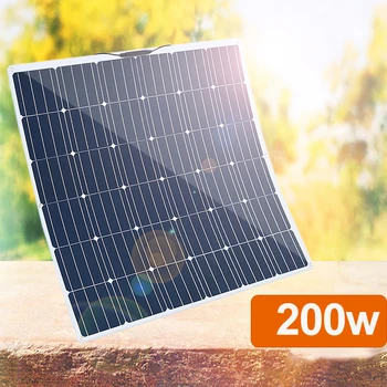 

flexible solar panel 200w 12v solar battery charger monocrystalline solar cell for car boat RV caravan camping travel roof pv