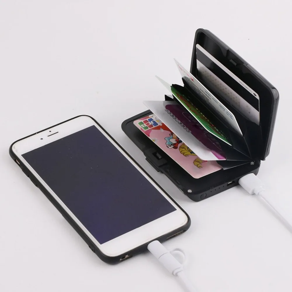 2 в 1 E-Charge бумажники и кошельки дамские клатчи портмоне внешний аккумулятор карманное зарядное устройство