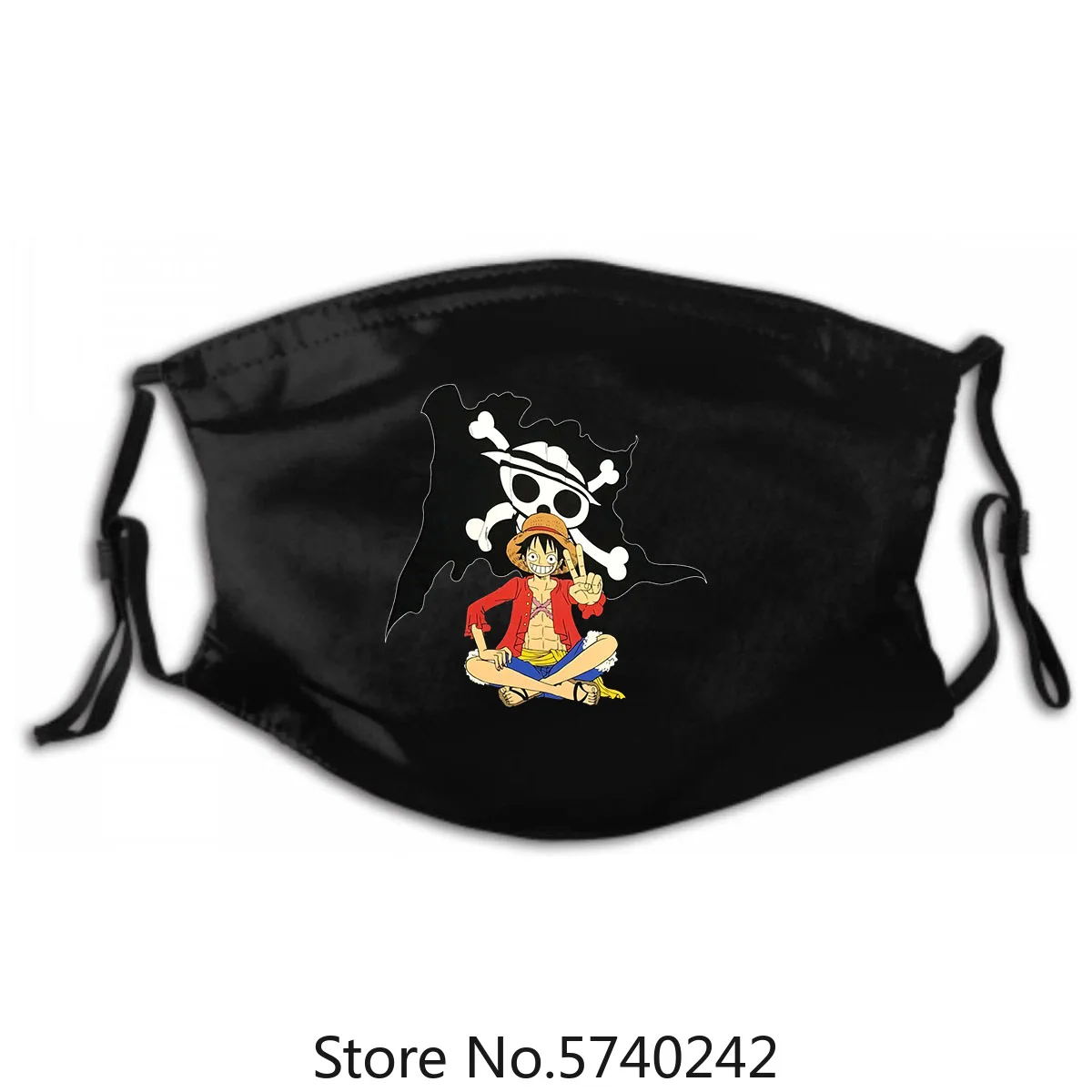 

Luffy Peace Sign Flag Background One Histper Mask Piece Mask #90386 Washable Reusable Mask with PM2.5 Filters 5 Layers