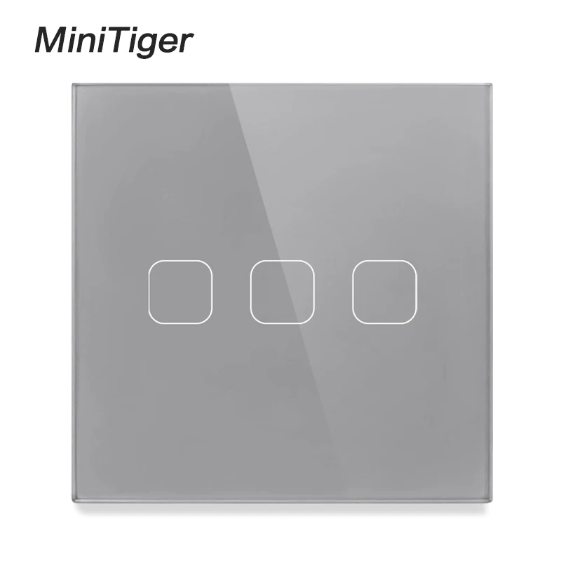Сенсорный выключатель Minitiger стандарт ЕС/Великобритании 1/2/3 клавиши 1 канал