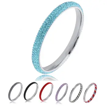 

Fashion 4 Row Crystal Jewelry Pave Stainless Steel bracelets bangles For Women