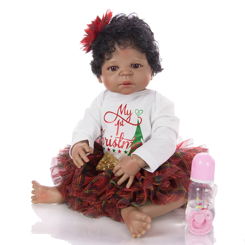 Милые реалистичные bebe Reborn мягкие полностью настоящие силиконовые Reborn Baby куклы черные африканские Детские reborn игрушки Детский подарок