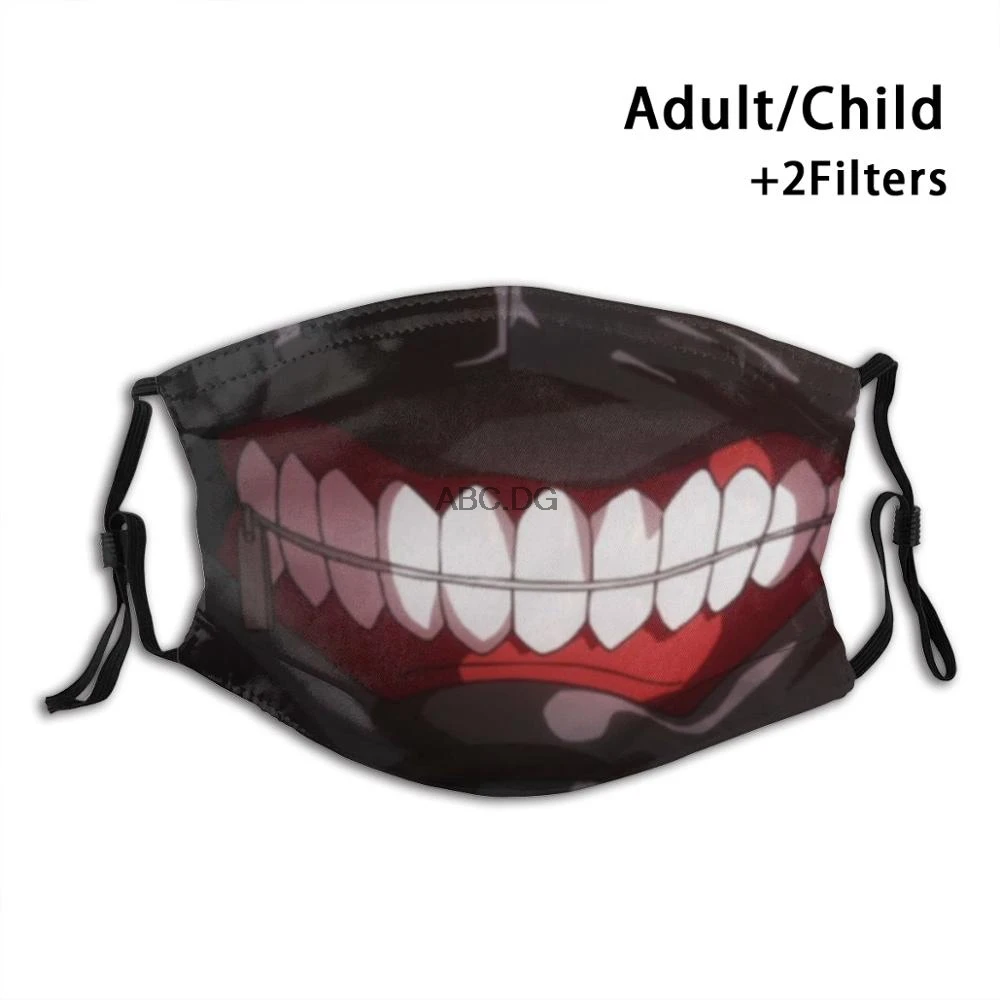 Tokyo Ghoul Ken Kaneki Mask Reusable Mouth Washable Filter Anti Dust Face Masks | Аксессуары для одежды