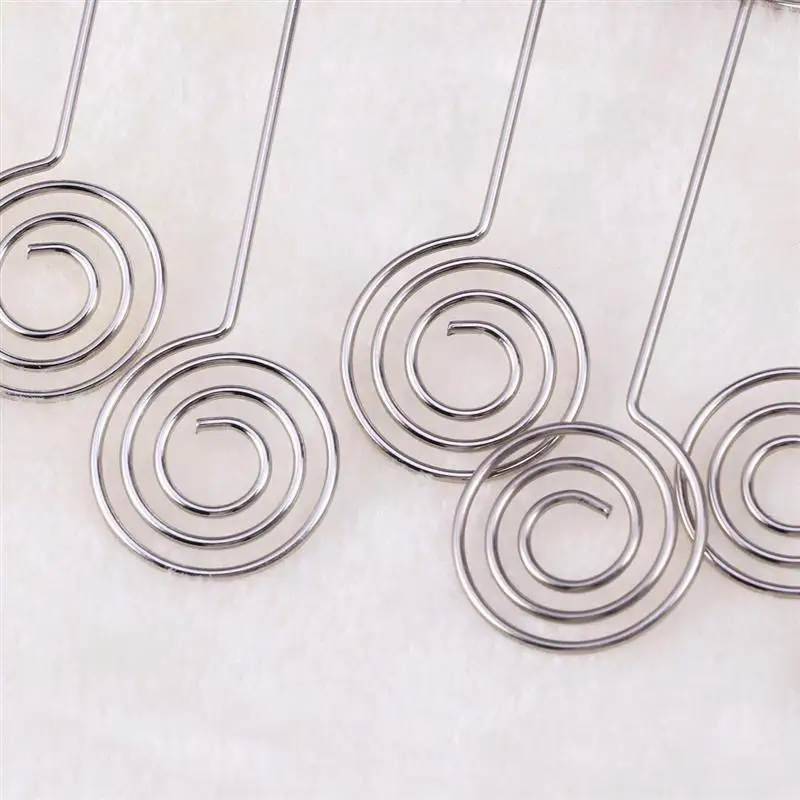 10pcs Place Card Holder Round Shape Wedding Party Favor Clips(Silver