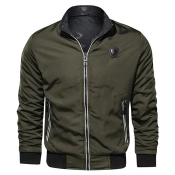 

NEGIZBER Men's Jacket Casual Fashion Joker Jacket Simple Monochrome Stand Collar Jacket Men