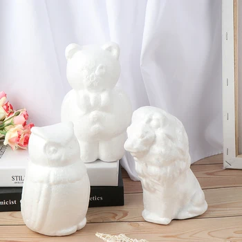 

1Pc 12cm cute animal Foam Rose Bear Mold DIY Artificial Rose Flower Bear Plastic Bear Roses Party decoration home decor