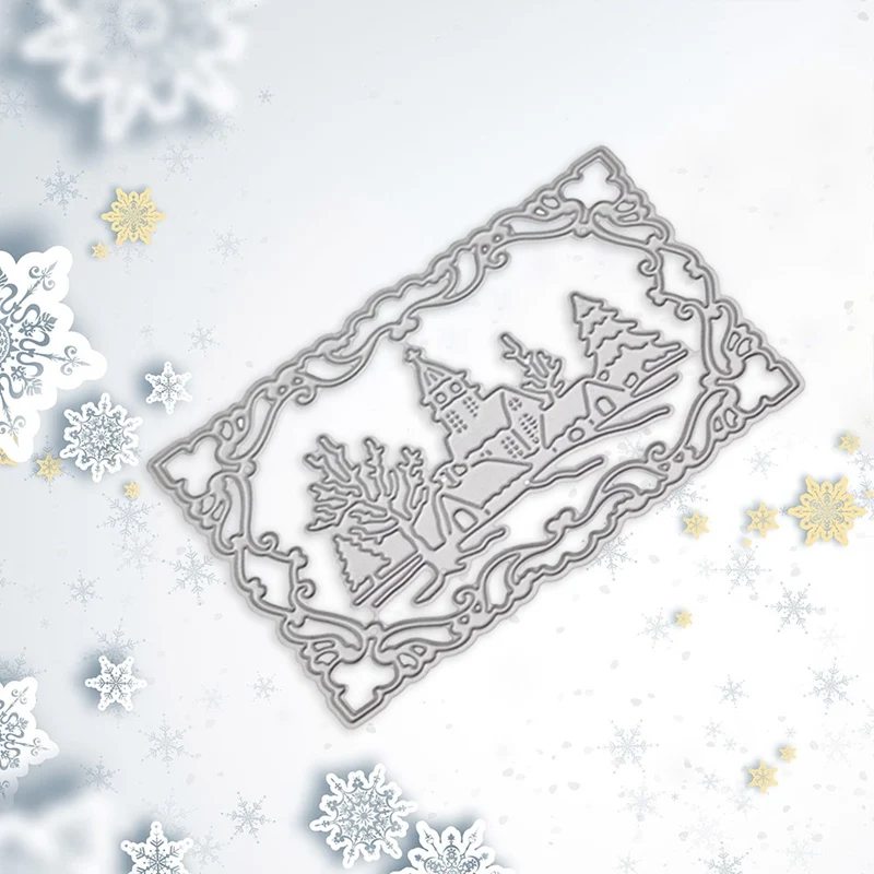 Пресс формы в виде рождественского замка для скрапбукинга металлические