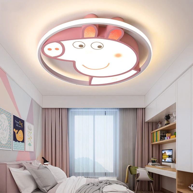 

Pink Blue Peppa Pig Princess Lamp Child Room Acrylic Led Children Ceiling Lamp Animal Cartoon Girls Room Kids Ceiling Light