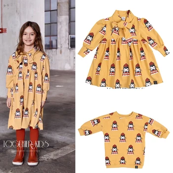 

Kids Princess Dresses 2019 Brand New Autumn Winter Girls Lovely Print Long Sleeve Dress Baby Child Cotton Clothing