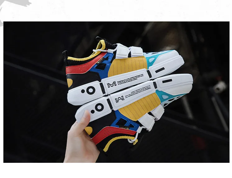 Новые модные Harajuku кроссовки на платформе для мужчин, Осенние повседневные прогулочные массивные кроссовки, уличные спортивные кроссовки