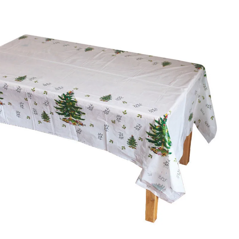 tree Transparent 108*180 см Рождественская скатерть, одноразовая пластиковая скатерть для кухни, Рождественская скатерть с изображением снеговика, Рождественский Декор - Цвет: tree Transparent