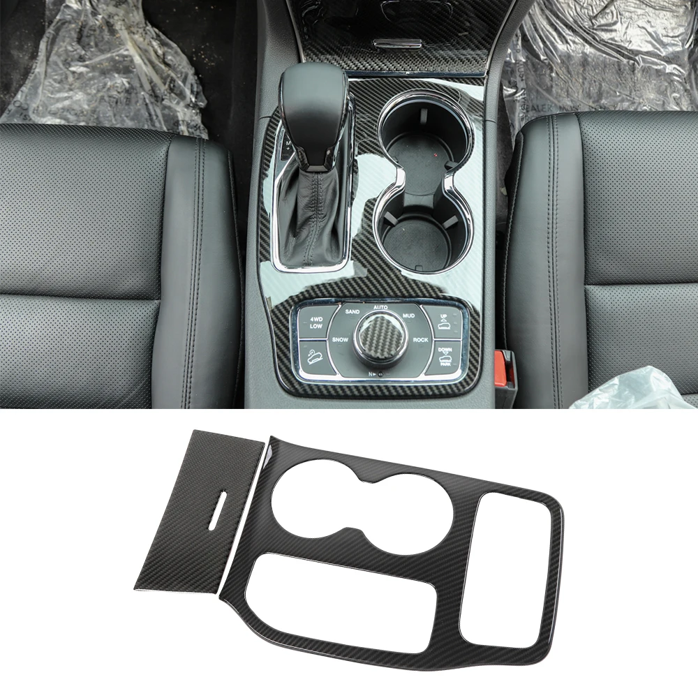 for Jeep Grand Cherokee 2011-2019 Gear Shift/Front Storage Compartment Decoration Stickers Car Interior Accessory Carbon fiber