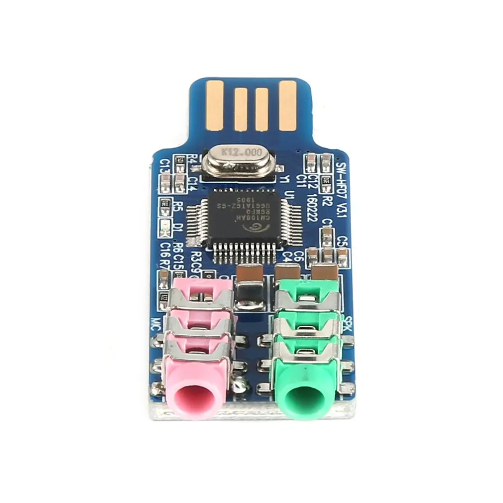 Бесплатный привод Usb звуковая карта компьютер внешняя звуковая карта ноутбук звуковая карта Cm108 чип Hf07