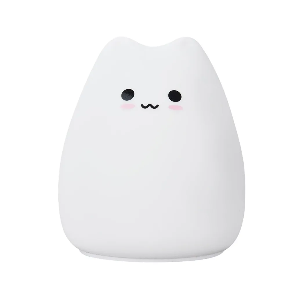 

Silicone Touch Sensor LED Night Light For Children Baby Kids 7 Colors Cat LED USB LED Night Lamp^30