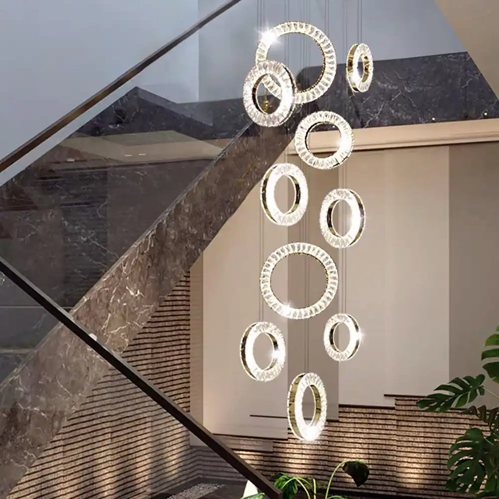 modern staircase chandelier