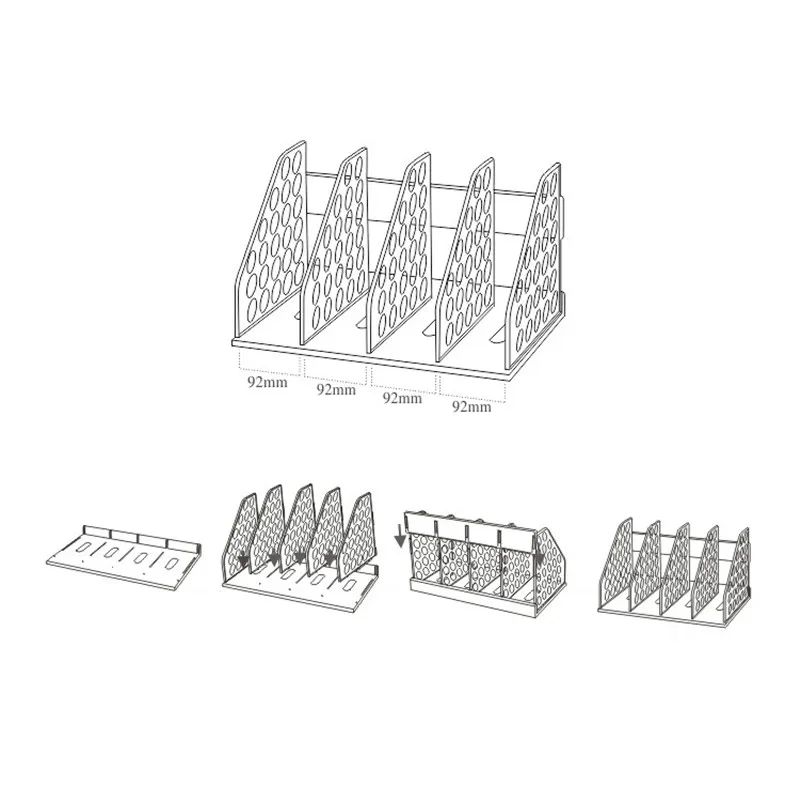 Office Supplies Children's simple bookcase bookshelf creative new products can be assembled book stand PS plastic book partition