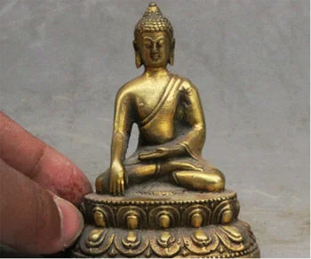 

Old Tibet Bronze Seat Sakyamuni Shakyamuni Amitabha Buddha Statue Sculpture 32%